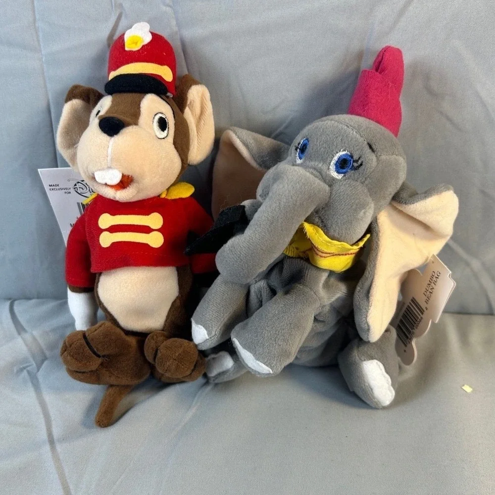 Disney Store Dumbo and Timothy Mouse Mini Bean Bag Plush Set NWT 7-8 Inch‎